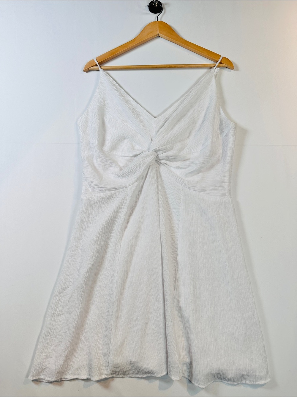 Abercrombie & Fitch White Twist Front Mini Dress XL Tall Smocked